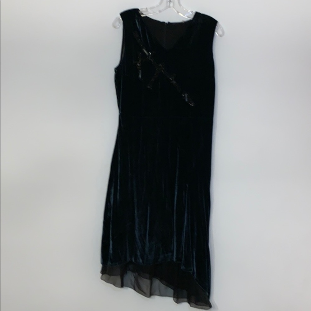 Elie Tahari Crushed Velvet Beaded Dress #W0006